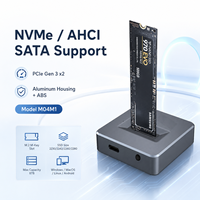Docking Station SSD M.2 NVMe SATA 10Gbps Tipe C Dual Protocol Solid State Drive Enclosure RTL9210B Maks 8TB M04M1 dengan Sakelar