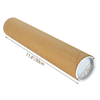Tube d'emballage cylindrique rond en papier kraft imprimé sur mesure pour l'expédition et le stockage d'affiches et d'œuvres d'art, avec bouchons en plastique