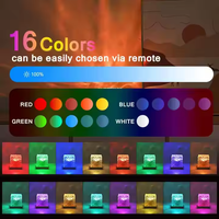 Projecteur d'ondes océaniques 3D pour maison moderne avec télécommande, lampe de douche LED 16 couleurs