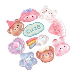 Breloques en résine Zili à dos plat, motif ours de dessin animé Kawaii, lapin DIY, écologiques, pour Noël, Halloween, coques de téléphone portable <span class=keywords><strong>et</strong></span> accessoires pour cheveux - Product Image 1