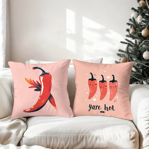 Coussins Thème Pimenté avec Motifs Ludiques « Intérieurement Piquant » et « Très Piquant » pour une Décoration Festive - Product Image 3
