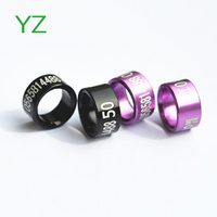 Bague en aluminium droite de 7 mm pour oiseaux, tels que pigeons / canaris / perroquets / oiseaux de jade