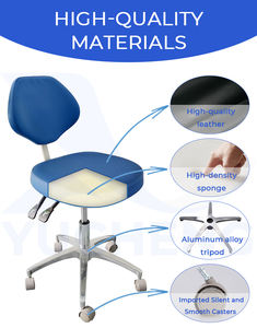 Tabouret de médecin ergonomique à faible coût, chaise rembourrée en cuir microfibre pour laboratoire médical esthétique et utilisation en clinique de beauté - Product Image 5