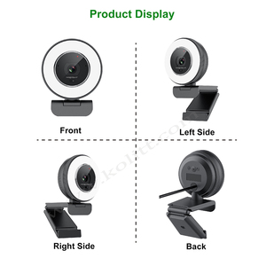 Nueva Cámara <span class=keywords><strong>de</strong></span> Video con Anillo <span class=keywords><strong>de</strong></span> Luz y Ajuste <span class=keywords><strong>de</strong></span> Brillo, Webcam USB 1080P, Ideal para Streaming, Conferencias y Reuniones - Product Image 1