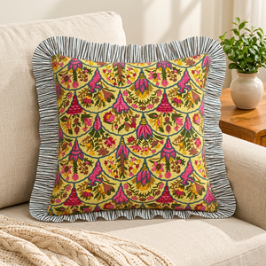 Decorative Frill Cushion <b>Cover</b> With Elegant Ruffle Edge Design For <b>Sofa</b> Bedroom Living Room Styling And Home Interior Decor - Product Image 4