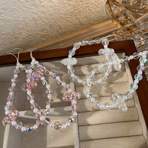 Corde anti-perte lanière acrylique cristal perle nuages perlé <span class=keywords><strong>chaîne</strong></span> de <span class=keywords><strong>téléphone</strong></span> portable pour les femmes <span class=keywords><strong>téléphone</strong></span> breloque sangle lanière bijoux - Product Image 2