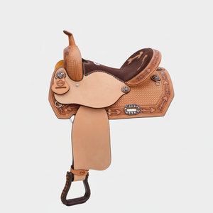 Selle de cheval Western en cuir véritable Taquin de course pour l'équitation équestre Trail Horse Riding - Product Image 1