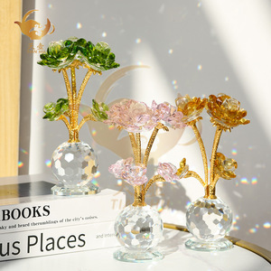 Crystal Lotus Ornament Nordic Style Living Room Decoration <b>Gift</b> For Mother's Day Valentine's Day Crystal Glass Craft - Product Image 3