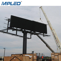Layar Billboard Digital Luar Ruangan Mpled P10 Panel Layar LED Hemat Energi untuk Gedung