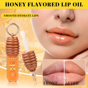 Nuevo Aceite Labial de Miel Antisequedad y Antipelado, Tratamiento Hidratante para Reducir las Arrugas de los Labios, Paleta de Colores con Diseño de Llavero - Product Image 4