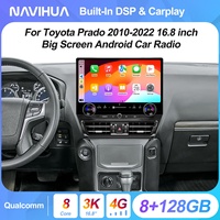 NaviHua Écran Max 16,8 pouces pour Toyota Prado 2010-2013, Autoradio Multimédia Android, Moniteur d'unité centrale, Navigation Carplay