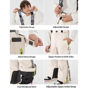 Combinaison de ski personnalisée pour enfants, garçons, imperméable, isolée, vêtements de neige, 220g, impression numérique, logo sur la manche gauche - Product Image 5