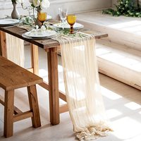 Chemin de table plissé en tissu polyester tissé décoratif pour la maison, couleur personnalisée, certifié OEKO-TEX, pour mariage, fête, anniversaire