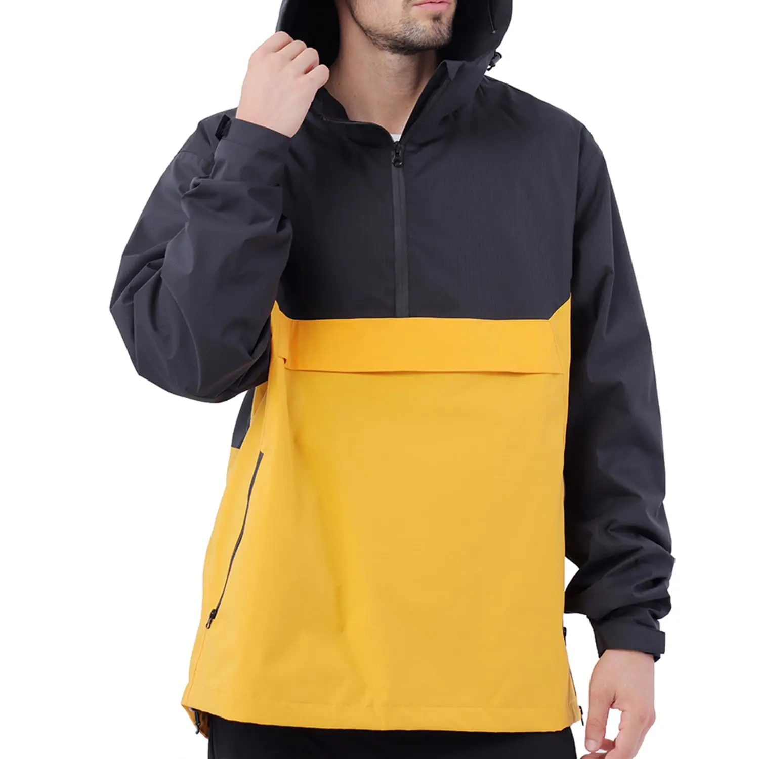 High Quality Polyester Men's Sportswear Jacket Lightweight Waterproof Raincoat for Outdoor Activities Men's hooded trench coat