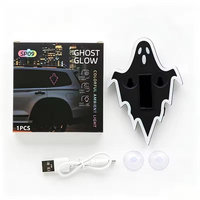 Universelle Solarbetriebene Geister-Dreieck-Fensterleuchte Dynamische Halloween-Atmosphäre Auto-Ambiente-Lampe Auto-Display
