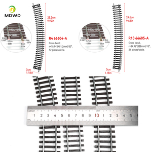 Set di Binari Elettrificati Dritti e Curvi in Scala 1/87 HO per Modellismo Ferroviario e Scene con Tavolo di Sabbia - Product Image 4