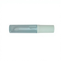 Tube de gloss à lèvres rond en plastique transparent avec applicateur magique et option de logo personnalisé pour l'emballage cosmétique