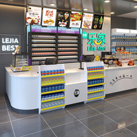 Comptoir de réception et de caisse au design moderne, écologique et thermolaqué pour les magasins de proximité et les cafés