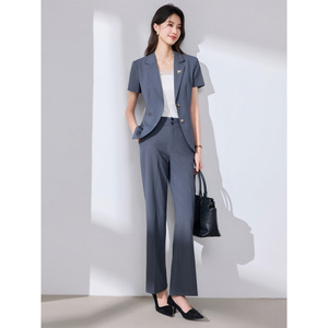 Women Summer Short Sleeve Suit Set Slim Fit Business Casual Hotel Uniform Reception Workwear KL819 - Product Image 2