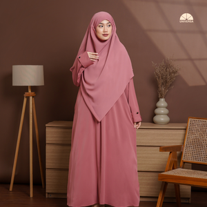 Conjunto de Abaya y Khimar Francés de Algodón Marbella Premium, Color Sólido, para Hajj, Umrah, Viajes y Ocasiones Especiales, Ropa Musulmana Modesta - Product Image 1