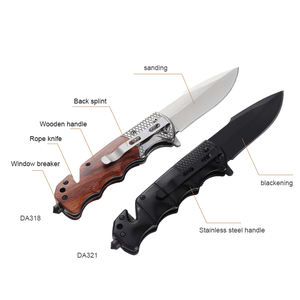 سكين صيد خارجي الأكثر مبيعاً بشفرة من الفولاذ المسود ومقبض من خشب الزيتون المنقوش، درجة DIY، يدعم التخصيص حسب الطلب OEM - Product Image 5