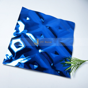 LL274 Série 304 Acier Inoxydable Film PVD Effet Miroir 3D Couleur Bleue Feuilles Estampées et Gaufrées pour Soudure, Découpe et Décorations - Product Image 5