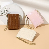 Dompet Wanita Jialing Mewah Merk Terkenal Bahan Kulit PU Resleting Rantai Dompet Ponsel Tipis Minimalis Poliester Tahan Air