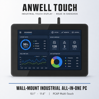 PC industriel tout-en-un étanche IP65, écran tactile 10,1 pouces, montage mural, pour la surveillance HMI et la commande d'équipements industriels