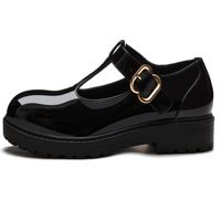 Nouvelles Chaussures Noires Élégantes et Tendance à Semelle Épaisse pour Filles, Style Preppy Moderne avec Bride en T, Idéales pour Uniforme JK et Tenue Quotidienne