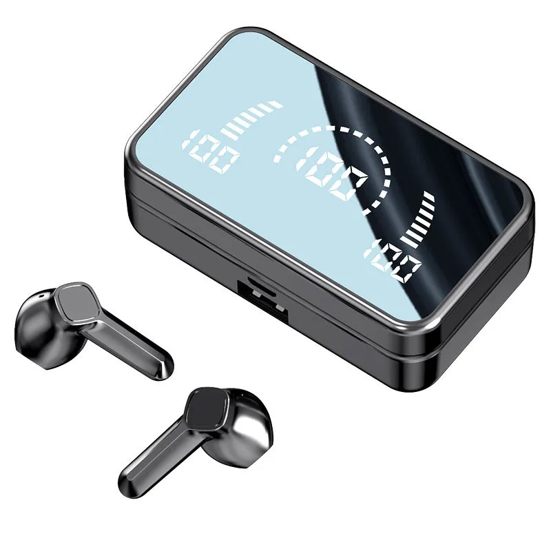 Tai Nghe Bluetooth Màu Xanh Dương Âm Thanh Nổi Giá Thấp Tai Nghe Bán Sỉ BT Chống Nước Màn Hình LcD Tai Nghe Khử Tiếng Ồn Không Dây