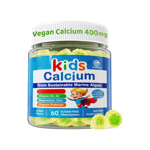 Marque privée Gommes à mâcher sans sucre pour enfants Calcium pour enfants 400mg Vitamines à croquer pour enfants avec vitamine D3 <span class=keywords><strong>K2</strong></span> Magnésium et zinc - Product Image 1
