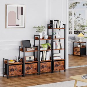 Estantería rústica multicapa adecuada para niños, soporte de exhibición para sala de estar para dormitorio, balcón, suelo de baño, madera hecha a mano - Product Image 5