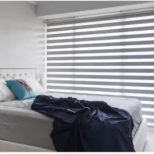 Cortinas zebra comerciais modernas premium cortinas brancas elegantes para rolo zebra diurno e noturno