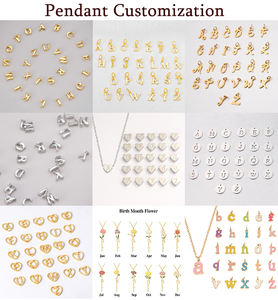 Venta al por mayor personalizado mariposa perla letra acero inoxidable 18K oro circón corazón estrella Luna moda colgante collar joyería Mujer - Product Image 3