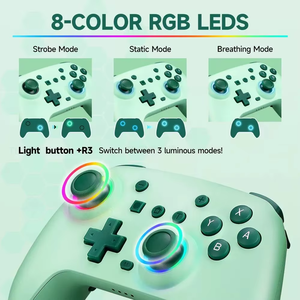<span class=keywords><strong>Manette</strong></span> de jeu sans fil BT avec lumière RGB pour PC Pro Steam avec moteur à double vibration 6 axes - Product Image 4
