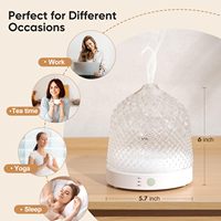Diffuseur d'arômes ultrasonique 200 ml en gros, réservoir d'eau tout en verre, lumière LED, minuterie, silencieux, pour huiles essentielles, idéal pour la maison et la chambre