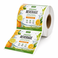 Étiquettes personnalisées imperméables pour bouteilles de boissons, autocollantes en vinyle en rouleau, impression pour pots de jus, autocollants pour boîtes, emballage avec logo privé