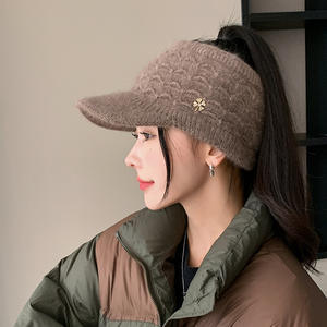 2024, venta al por mayor, sombreros de Invierno para mujer de otoño e invierno, gorro de lana de punto, apliques de lentejuelas, gorro con orejeras, gorro - Product Image 5