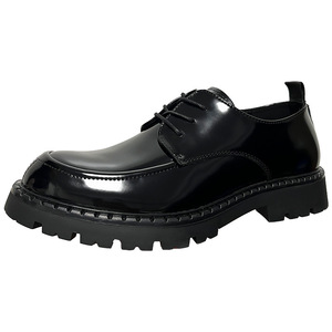 Zapatos Casuales Formales de Hombre de Caña Baja con Acabado Brillante, Estilo Británico Maduro, de Cuero Charol y Piel de Vacuno Corregida, Calzado de Negocios - Product Image 5