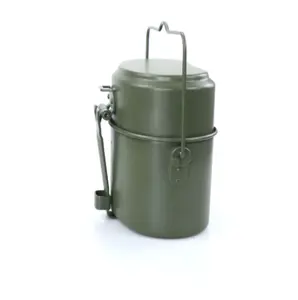 Vendita all'ingrosso camping cibo box set-Militare tedesco Lunch Box In Alluminio All'aperto Riscaldabile Contenitore di Alimento Da Tavola di Campeggio Verde Set Scatola di Pranzo