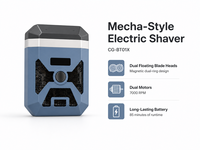 Rasoir électrique à double moteur 7000 tr/min, style méca en alliage de zinc, mini rasoir pour hommes, étanche IPX7, tête magnétique, charge rapide USB-C