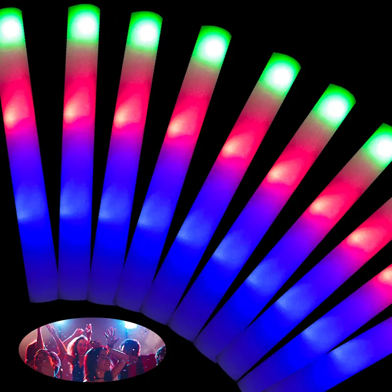 Lanterna LED de espuma para festas de aniversário, bastão de néon multicolorido, bastões de espuma para empresas, atacado de fábrica