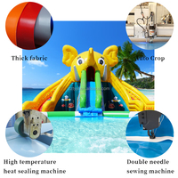 Parc gonflable mobile d'été pour enfants Éléphant Toboggan gonflable pour piscine Équipement de jeu Château gonflable