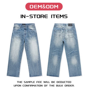 Jeans droits déchirés pour hommes OEM ODM en <span class=keywords><strong>denim</strong></span> <span class=keywords><strong>Okayama</strong></span> Blade Selvedge, lavage nid d'abeille, effet éclaboussures de peinture, style vintage et vieilli - Product Image 2