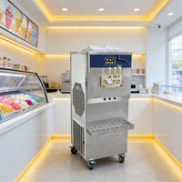 Nieuwe 3-smaken roestvrijstalen softijs- en bevroren drankencombinatiemachine met grote capaciteit voor fruit- en melk-sundae's