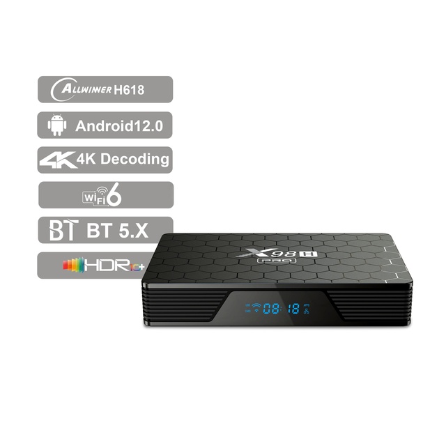 Smart TV Box Android 12 X98H Pro Allwinner H618 Quad Core 4K Media Player Wifi6 BT5 1000M V P 9 Profile 2 Decoder Set Top Box