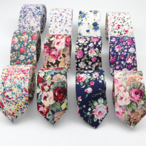 <span class=keywords><strong>Cravate</strong></span> en coton à motif floral coloré pour homme, <span class=keywords><strong>cravate</strong></span> étroite à motif Paisley, <span class=keywords><strong>cravate</strong></span> fine et épaisse - Product Image 1