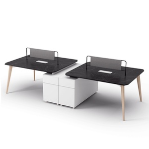 Modern Luxury <b>Office</b> Workstation for 4 People Convertible Executive Work Cubicle with Partition Desks for Optimal Workspace - Product Image 4