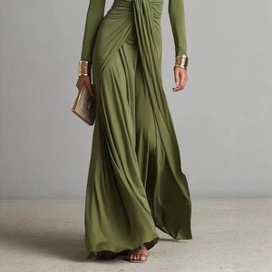 <span class=keywords><strong>Robe</strong></span> élégante et ajustée pour femme, col en V, manches longues, nouvelle collection automne 2026, style français, vente en gros pour boutiques - Product Image 4