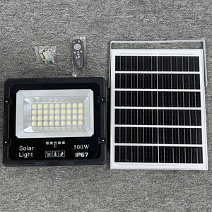 ไฟสปอร์ตไลท์โซลาร์เซลล์ SMD2835 5000K แสงเดย์ไลท์ IP65 รีโมทคอนโทรล ความสว่างสูง ติดผนัง สำหรับสวน CRI85 ได้รับการรับรองมาตรฐาน CE 120 วัตต์ รับประกัน 2 ปี - Product Image 3